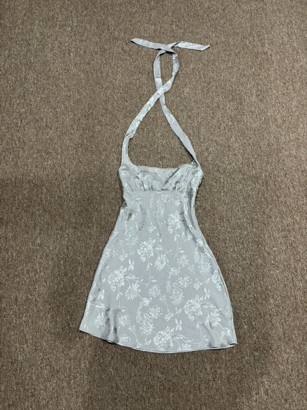Wild Fable Gray Floral Halter Top Dress